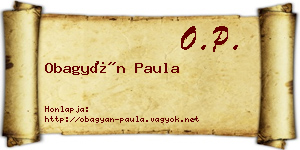 Obagyán Paula névjegykártya